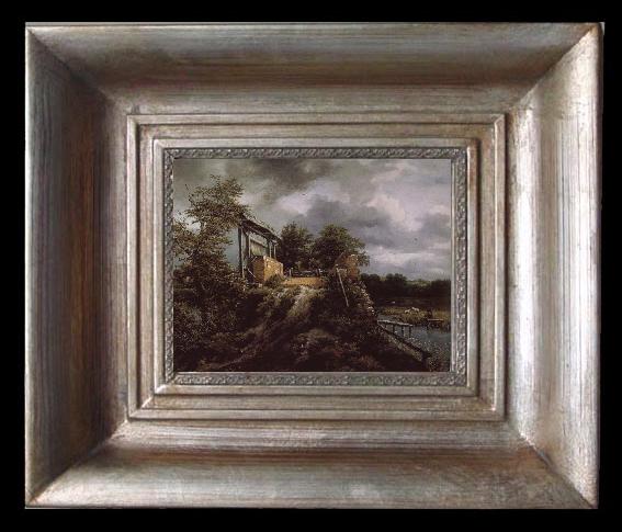 framed  Jacob van Ruisdael Brick Bridge with a Sluice, Ta077-2